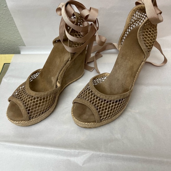 Jimmy Choo suede mesh espadrilles. - Picture 2 of 6